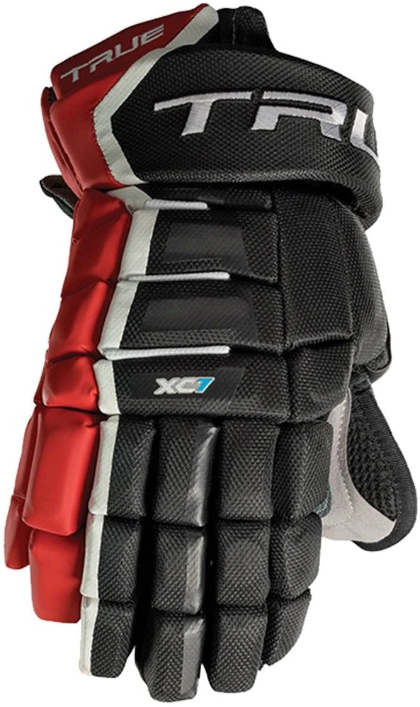 Rękawice hokejowe TRUE XC7 (BLK-RED)